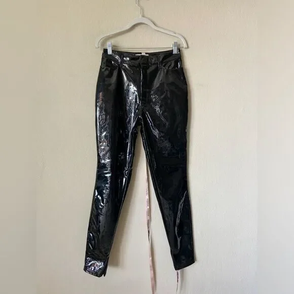 NWOT House of CB Black Vinyl Leather Pants Size S - Picture 9 of 10